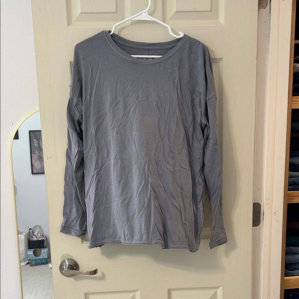 Free People Charcoal Long Sleeve Top